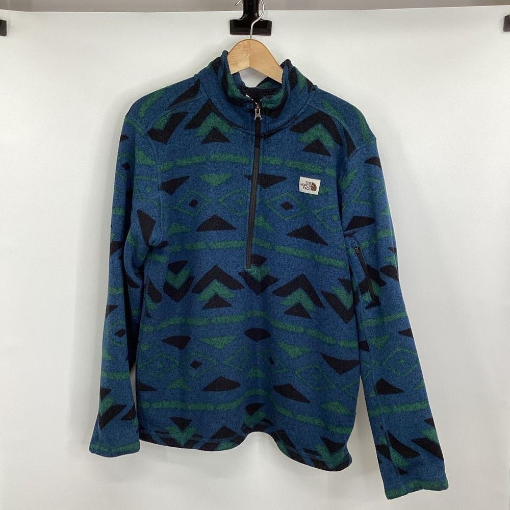 Men's The North Face Gordon Lyons 1/4 Zip Large Blue/Green/Black